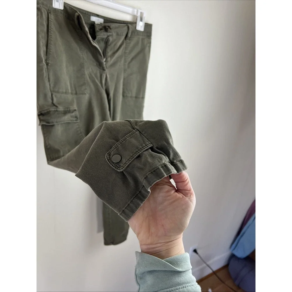 J. Jill Stretch Cargo Pants‎ Ankle Length Olive Green Gorpcore Women's Size 4
